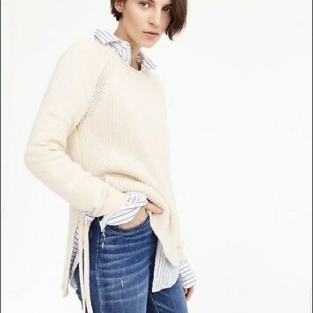J.Crew Side Tie Cotton Sweater
